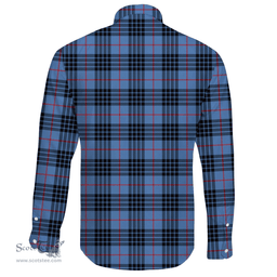 Scottish MacKay Blue Clan Tartan Long Sleeve Button Shirt - Crest Classic Scottish Plaid Tartan Plaid