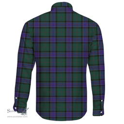 Scottish Sinclair Hunting Modern Clan Tartan Long Sleeve Button Shirt - Crest Classic Scottish Plaid Tartan Plaid