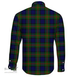 Scottish Dundas Modern Clan Tartan Long Sleeve Button Shirt - Crest Classic Scottish Plaid Tartan Plaid