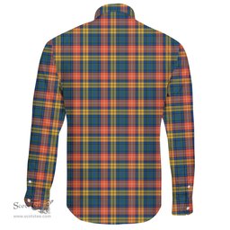 Scottish Buchanan Ancient Clan Tartan Long Sleeve Button Shirt - Crest Classic Scottish Plaid Tartan Plaid
