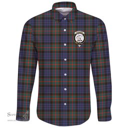 Scottish Fletcher of Dunans Clan Tartan Long Sleeve Button Shirt - Crest Classic Scottish Plaid Tartan Plaid