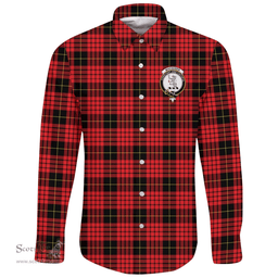 Scottish MacQueen Modern Clan Tartan Long Sleeve Button Shirt - Crest Classic Scottish Plaid Tartan Plaid