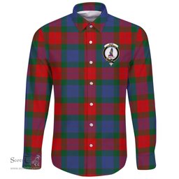 Scottish Mar Clan Tartan Long Sleeve Button Shirt - Crest Classic Scottish Plaid Tartan Plaid