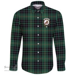Scottish MacAulay Hunting Ancient Clan Tartan Long Sleeve Button Shirt - Crest Classic Scottish Plaid Tartan Plaid