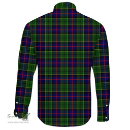 Scottish Forsyth Modern Clan Tartan Long Sleeve Button Shirt - Crest Classic Scottish Plaid Tartan Plaid