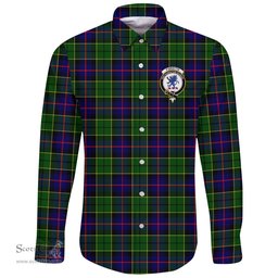 Scottish Forsyth Modern Clan Tartan Long Sleeve Button Shirt - Crest Classic Scottish Plaid Tartan Plaid
