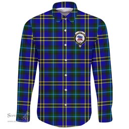 Scottish Weir Modern Clan Tartan Long Sleeve Button Shirt - Crest Classic Scottish Plaid Tartan Plaid