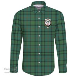 Scottish Ross Hunting Ancient Clan Tartan Long Sleeve Button Shirt - Crest Classic Scottish Plaid Tartan Plaid