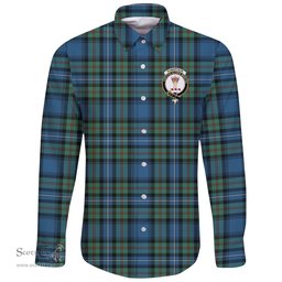 Scottish Robertson Hunting Ancient Clan Tartan Long Sleeve Button Shirt - Crest Classic Scottish Plaid Tartan Plaid
