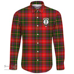 Scottish Somerville Modern Clan Tartan Long Sleeve Button Shirt - Crest Classic Scottish Plaid Tartan Plaid