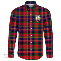 Scottish MacPherson Modern Clan Tartan Long Sleeve Button Shirt - Crest Classic Scottish Plaid Tartan Plaid
