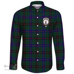 Scottish Davidson Modern Clan Tartan Long Sleeve Button Shirt - Crest Classic Scottish Plaid Tartan Plaid