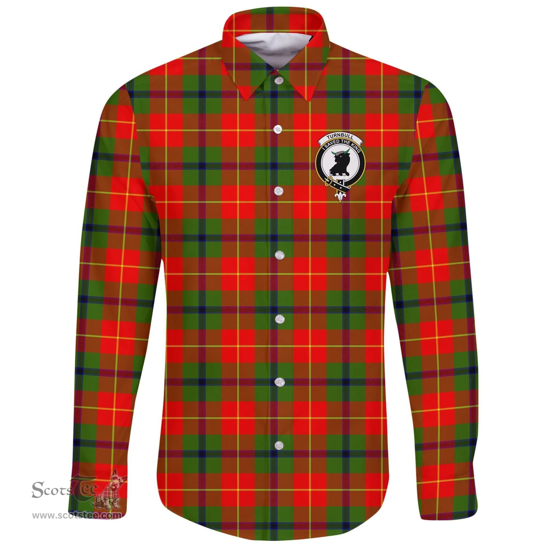 Scottish Turnbull Dress Clan Tartan Long Sleeve Button Shirt - Crest Classic Scottish Plaid Tartan Plaid
