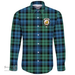 Scottish Campbell Ancient 01 Clan Tartan Long Sleeve Button Shirt - Crest Classic Scottish Plaid Tartan Plaid