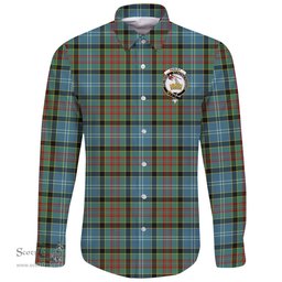 Scottish Paisley District Clan Tartan Long Sleeve Button Shirt - Crest Classic Scottish Plaid Tartan Plaid