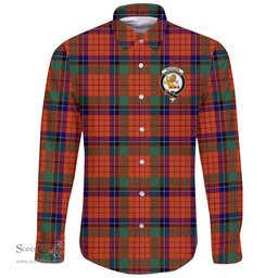 Scottish Nicolson Ancient Clan Tartan Long Sleeve Button Shirt - Crest Classic Scottish Plaid Tartan Plaid