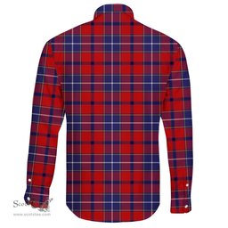 Scottish Wishart Dress Clan Tartan Long Sleeve Button Shirt - Crest Classic Scottish Plaid Tartan Plaid