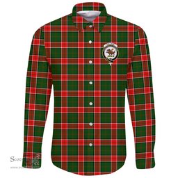 Scottish Pollock Modern Clan Tartan Long Sleeve Button Shirt - Crest Classic Scottish Plaid Tartan Plaid