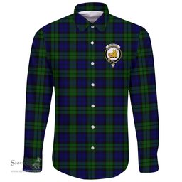 Scottish Campbell Modern Clan Tartan Long Sleeve Button Shirt - Crest Classic Scottish Plaid Tartan Plaid