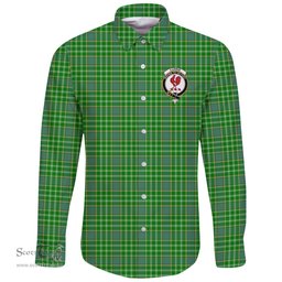 Scottish Currie Clan Tartan Long Sleeve Button Shirt - Crest Classic Scottish Plaid Tartan Plaid