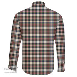 Scottish Stewart Dress Ancient Clan Tartan Long Sleeve Button Shirt - Crest Classic Scottish Plaid Tartan Plaid