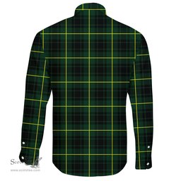 Scottish MacArthur Modern Clan Tartan Long Sleeve Button Shirt - Crest Classic Scottish Plaid Tartan Plaid