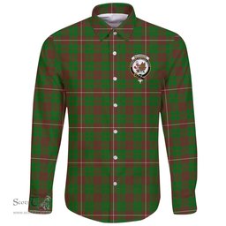 Scottish MacKinnon Hunting Modern Clan Tartan Long Sleeve Button Shirt - Crest Classic Scottish Plaid Tartan Plaid