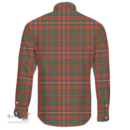 Scottish MacKinnon Ancient Clan Tartan Long Sleeve Button Shirt - Crest Classic Scottish Plaid Tartan Plaid