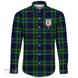 Scottish MacNeil of Colonsay Modern Clan Tartan Long Sleeve Button Shirt - Crest Classic Scottish Plaid Tartan Plaid