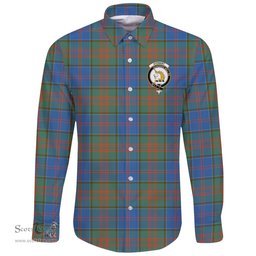 Scottish Stewart of Appin Hunting Ancient Clan Tartan Long Sleeve Button Shirt - Crest Classic Scottish Plaid Tartan Plaid