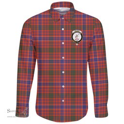 Scottish MacRae Ancient Clan Tartan Long Sleeve Button Shirt - Crest Classic Scottish Plaid Tartan Plaid
