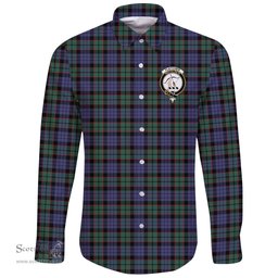 Scottish Fletcher Modern Clan Tartan Long Sleeve Button Shirt - Crest Classic Scottish Plaid Tartan Plaid
