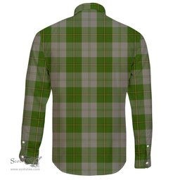 Scottish Cunningham Dress Green Dancers Clan Tartan Long Sleeve Button Shirt - Crest Classic Scottish Plaid Tartan Plaid