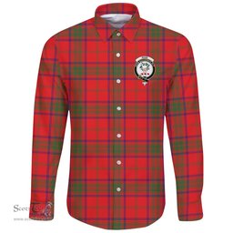 Scottish Ross Modern Clan Tartan Long Sleeve Button Shirt - Crest Classic Scottish Plaid Tartan Plaid