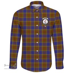 Scottish Balfour Modern Clan Tartan Long Sleeve Button Shirt - Crest Classic Scottish Plaid Tartan Plaid