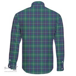 Scottish Inglis Ancient Clan Tartan Long Sleeve Button Shirt - Crest Classic Scottish Plaid Tartan Plaid