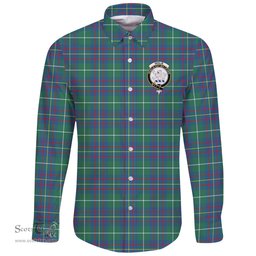 Scottish Inglis Ancient Clan Tartan Long Sleeve Button Shirt - Crest Classic Scottish Plaid Tartan Plaid