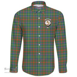 Scottish MacKintosh Hunting Ancient Clan Tartan Long Sleeve Button Shirt - Crest Classic Scottish Plaid Tartan Plaid