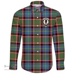 Scottish Stirling & Bannockburn District Clan Tartan Long Sleeve Button Shirt - Crest Classic Scottish Plaid Tartan Plaid