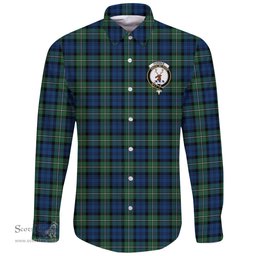 Scottish Forbes Ancient Clan Tartan Long Sleeve Button Shirt - Crest Classic Scottish Plaid Tartan Plaid