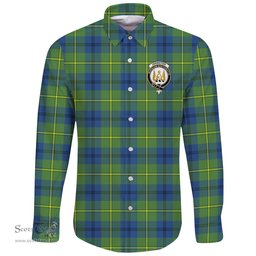 Scottish Johnston Ancient Clan Tartan Long Sleeve Button Shirt - Crest Classic Scottish Plaid Tartan Plaid