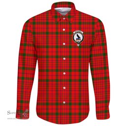 Scottish MacDonnell of Keppoch Modern Clan Tartan Long Sleeve Button Shirt - Crest Classic Scottish Plaid Tartan Plaid