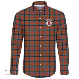 Scottish MacNaughton Ancient Clan Tartan Long Sleeve Button Shirt - Crest Classic Scottish Plaid Tartan Plaid