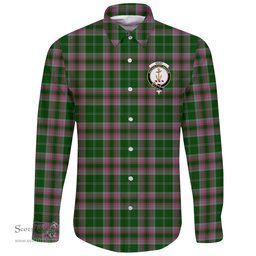 Scottish Gray Clan Tartan Long Sleeve Button Shirt - Crest Classic Scottish Plaid Tartan Plaid