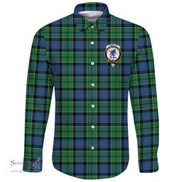 Scottish Forsyth Ancient Clan Tartan Long Sleeve Button Shirt - Crest Classic Scottish Plaid Tartan Plaid