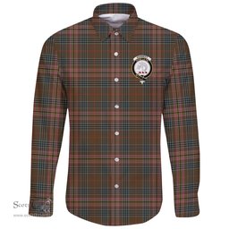 Scottish Kennedy Weathered Clan Tartan Long Sleeve Button Shirt - Crest Classic Scottish Plaid Tartan Plaid