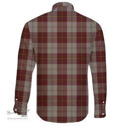 Scottish Cunningham Burgundy Dancers Clan Tartan Long Sleeve Button Shirt - Crest Classic Scottish Plaid Tartan Plaid