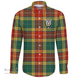 Scottish Buchanan Old Sett Clan Tartan Long Sleeve Button Shirt - Crest Classic Scottish Plaid Tartan Plaid