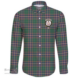 Scottish MacFarlane Hunting Ancient Clan Tartan Long Sleeve Button Shirt - Crest Classic Scottish Plaid Tartan Plaid