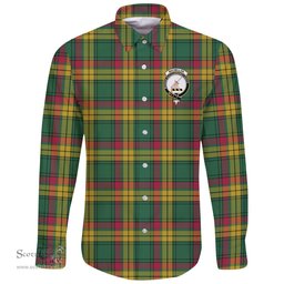 Scottish MacMillan Old Ancient Clan Tartan Long Sleeve Button Shirt - Crest Classic Scottish Plaid Tartan Plaid